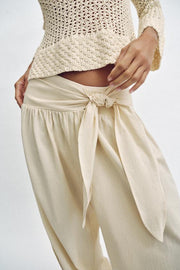 Pantalon bouffant à lien noué