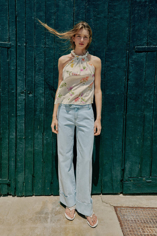 Top dos-nu imprimé floral