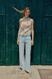 Top dos-nu imprimé floral