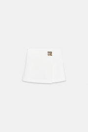 Jupe-culotte asymétrique à application décorative