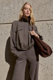 Veste bomber à col montant
