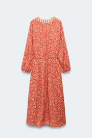 Robe caftan en ramie à fleurs Édition limitée
