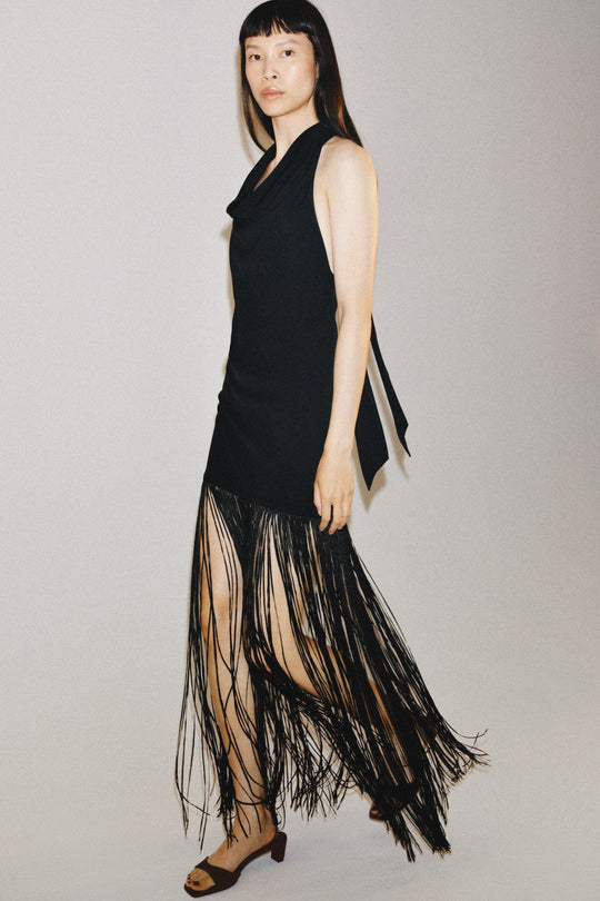 Robe dos-nu à franges ZW Collection