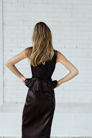 Jupe midi effet cuir