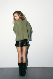 Pull en maille contrastée