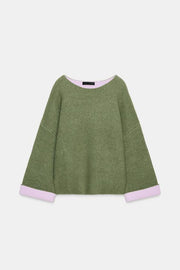 Pull en maille contrastée