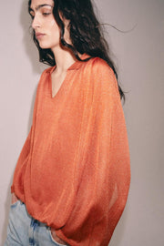 Blouse en maille à col polo