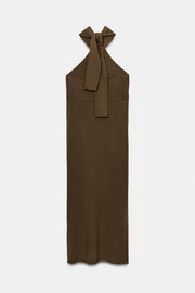Robe midi dos-nu en maille