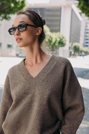 Pull doux en maille décolleté en V
