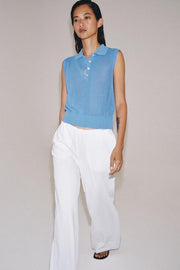 Polo en maille sans manches