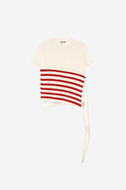 Top en maille rayée asymétrique The Item Woman