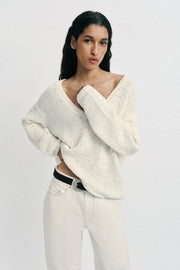 Pull en maille à décolleté en V