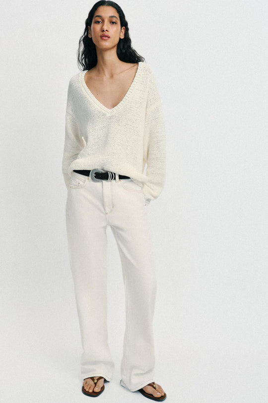 Pull en maille à décolleté en V