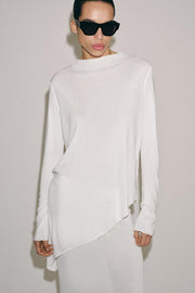 Pull long en maille asymétrique