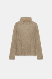 Pull en maille ajourée 100 % lin