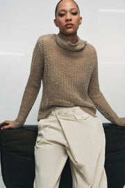 Pull en maille ajourée 100 % lin