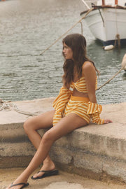 Short en maille rayée