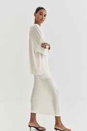Jupe midi en maille fine