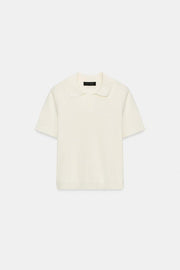 Polo en maille à dentelle contrastée