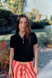 Polo en maille à manches courtes