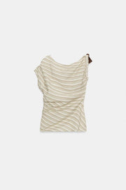 Top à rayures et nœud