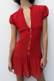 Robe courte à pois