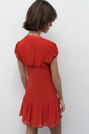 Robe courte à pois