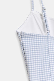 Robe corset à volume et carreaux vichy
