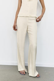 Pantalon coupe évasée satiné
