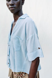 Chemise courte en lin