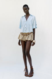 Chemise courte en lin