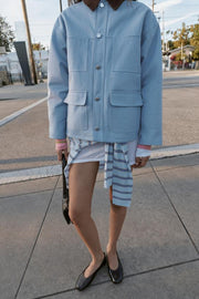 Blouson matelassé à col contrasté