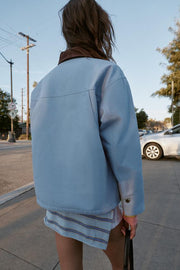 Blouson matelassé à col contrasté