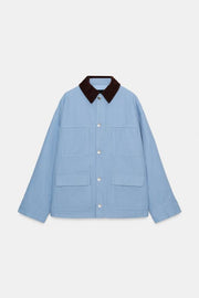 Blouson matelassé à col contrasté