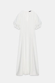 Robe midi à manches bouffantes