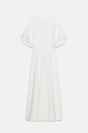 Robe midi à manches bouffantes