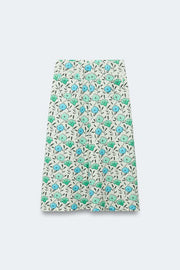 Jupe midi à fleurs en lin Édition limitée