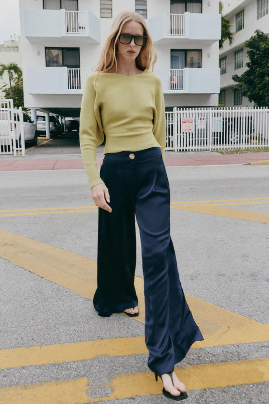 Pantalon fluide satiné