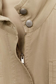 Blouson long à col montant