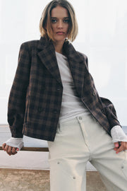 Veste croisée à carreaux ZW Collection