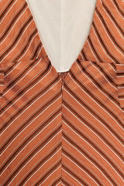 Robe midi à dos ouvert à rayures