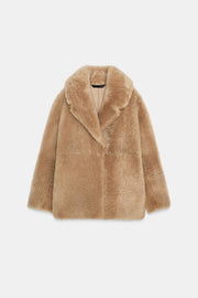 Manteau en cuir avec fourrure ZW Collection