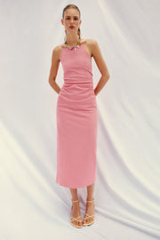 Robe midi crayon drapée