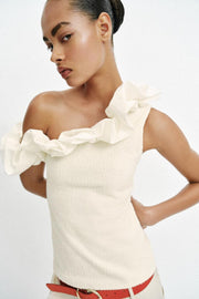 Top bouclé asymétrique