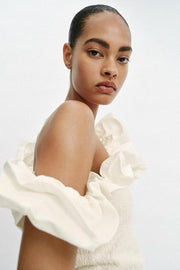 Top bouclé asymétrique