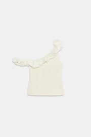 Top bouclé asymétrique