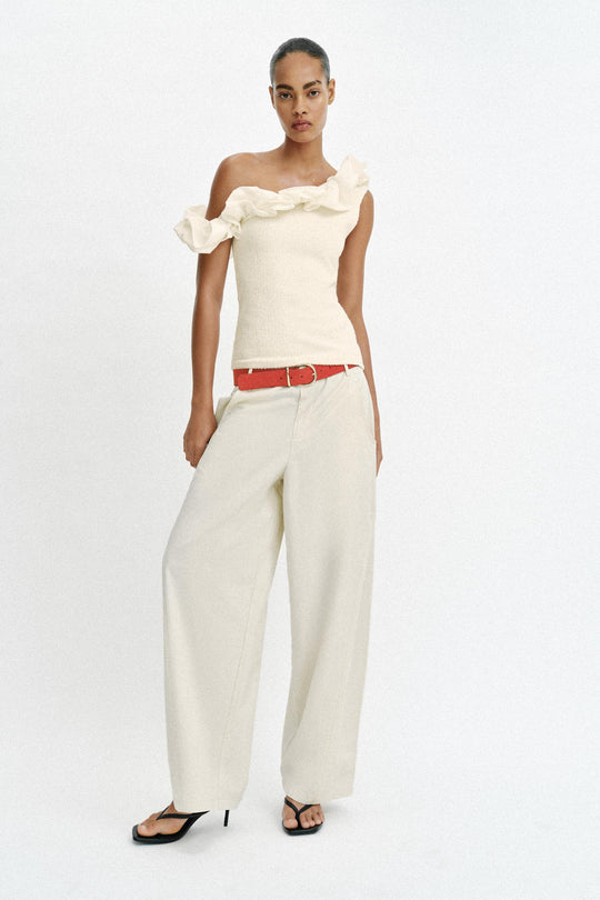 Top bouclé asymétrique