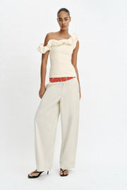 Top bouclé asymétrique
