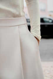 Pantalon coupe barrel satiné