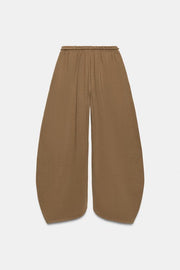 Pantalon coupe ballon en coton épais